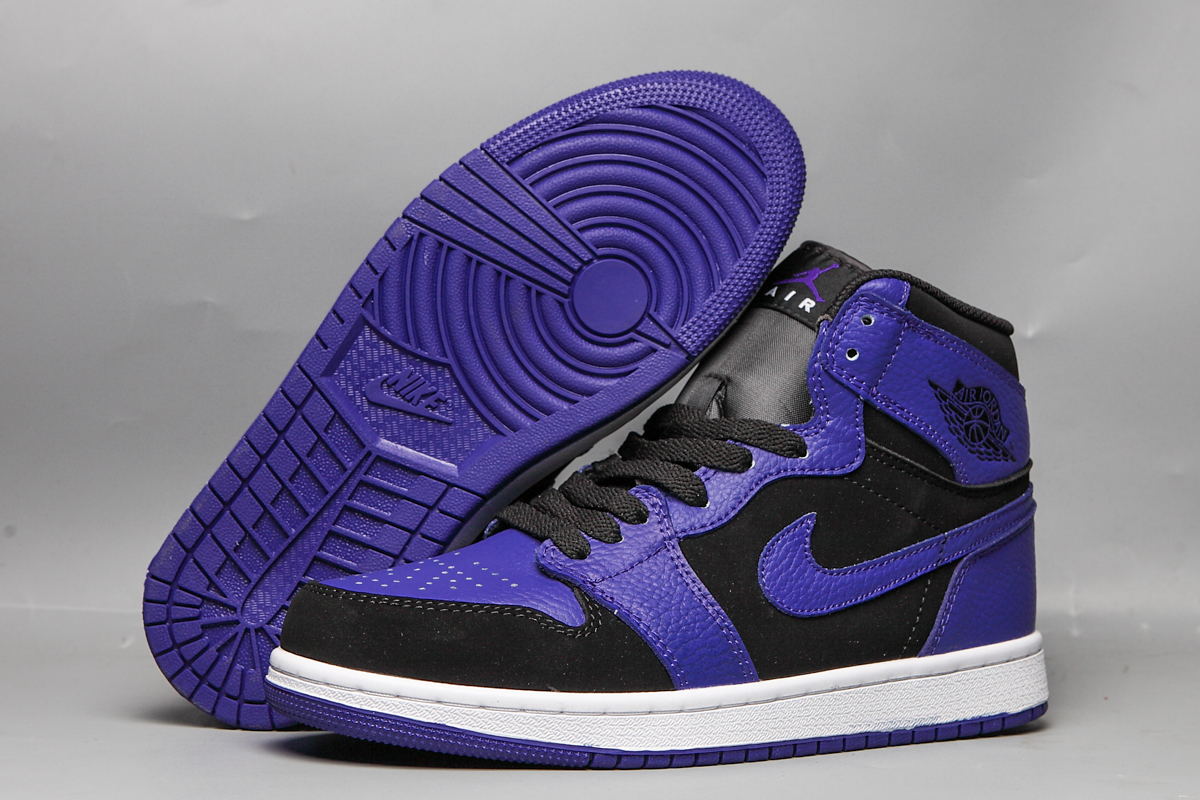 2019 Air Jordan 1 Retro Purple Black White Shoes